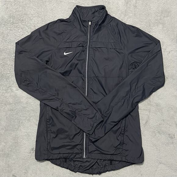 Nike Jacket Womens S Black Running Long Sleeve Full Zip Track Windbreaker - Picture 1 of 16